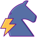 transportation,horse,car,lightning bolt,horse power
